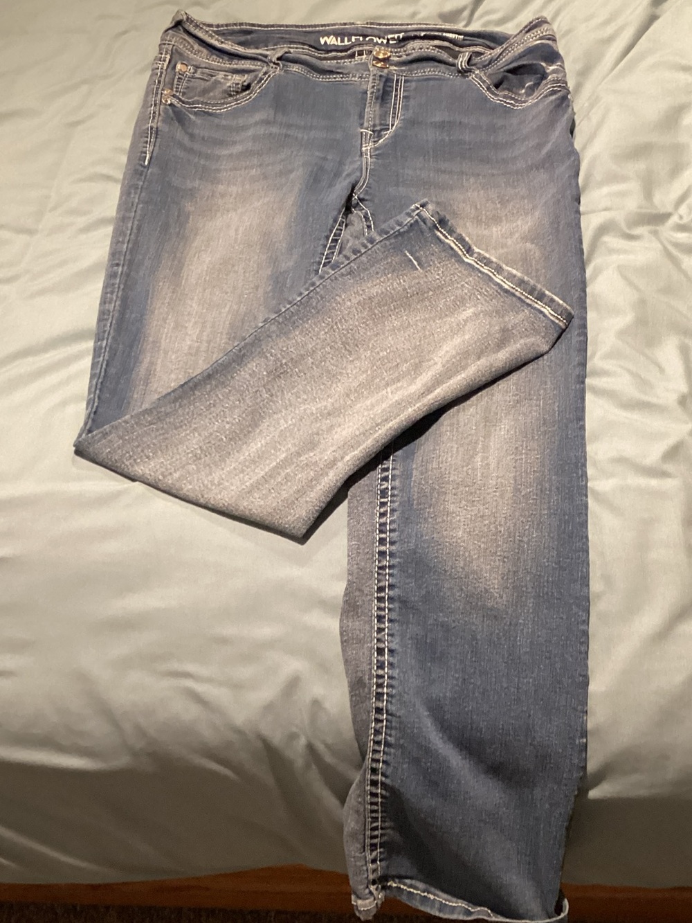 Wallflower Faded Blue Straight Leg Jeans